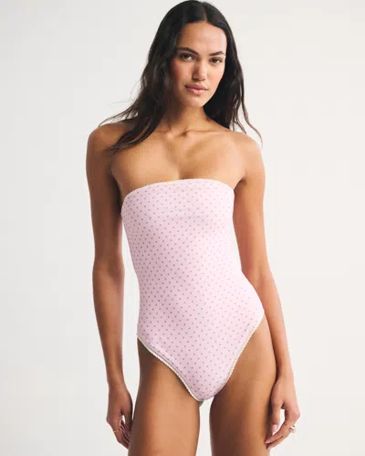 Abercrombie & Fitch Reversible Bandeau Swimsuit In Pink