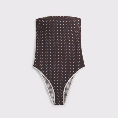 Abercrombie & Fitch Reversible A&f Marina One-piece Swimsuit In Brown