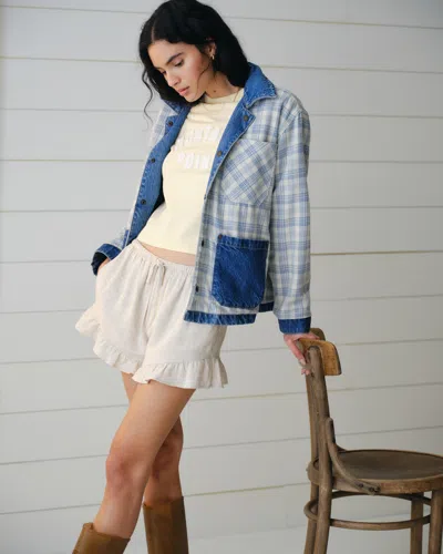 Abercrombie & Fitch Reversible Denim Shirt Jacket In Blue