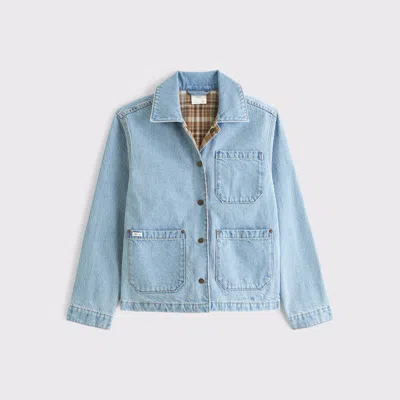 Abercrombie & Fitch Reversible Denim Shirt Jacket In Blue