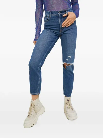 Abercrombie & Fitch Ripped Skinny Jeans In Blue