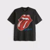 Abercrombie & Fitch Rolling Stones Vintage-inspired Graphic Tee In Black