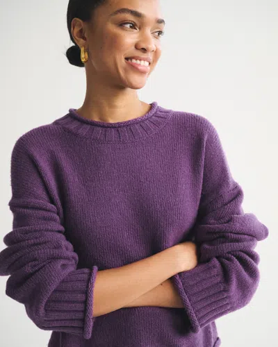 Abercrombie & Fitch Rollneck Crew Sweater In Purple