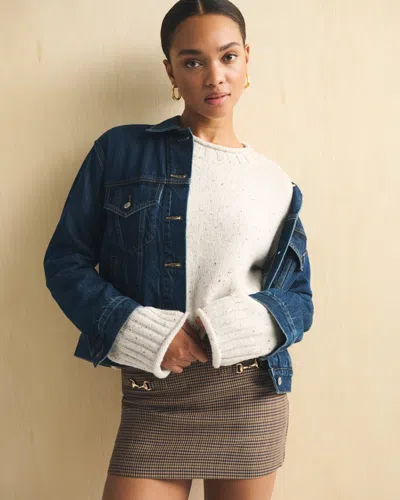 Abercrombie & Fitch Rollneck Crew Sweater In White