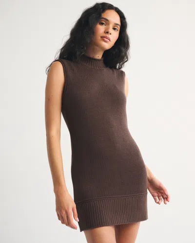Abercrombie & Fitch Rollneck Mini Sweater Dress In Brown