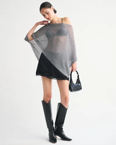 Abercrombie & Fitch Sheer Poncho In Gray