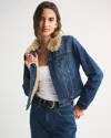 Abercrombie & Fitch Sherpa-lined Denim Trucker Jacket In Blue
