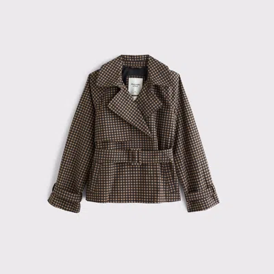Abercrombie & Fitch Short Belted Trench Coat In Caramel