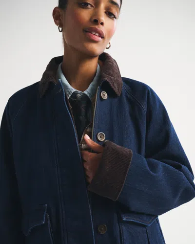 Abercrombie & Fitch Short Denim Barn Jacket In Blue