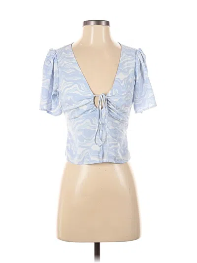 Pre-owned Abercrombie & Fitch Short Sleeve Blouse In Blue