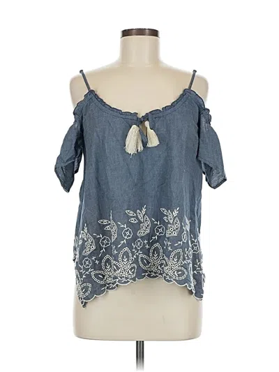 Pre-owned Abercrombie & Fitch Short Sleeve Blouse In Blue