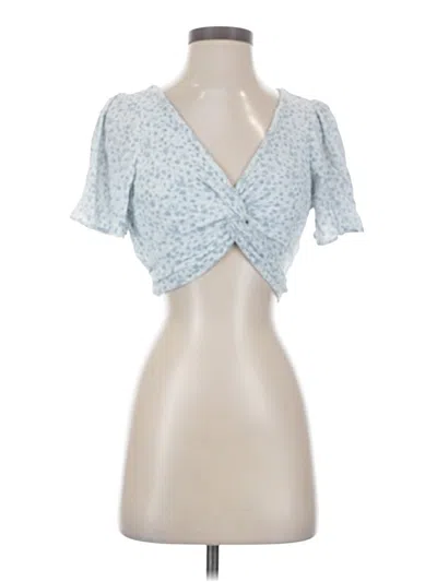 Pre-owned Abercrombie & Fitch Short Sleeve Blouse In Blue