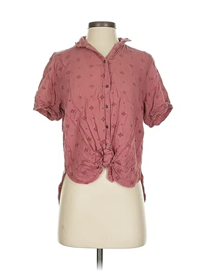 Pre-owned Abercrombie & Fitch Short Sleeve Blouse In Burgundy
