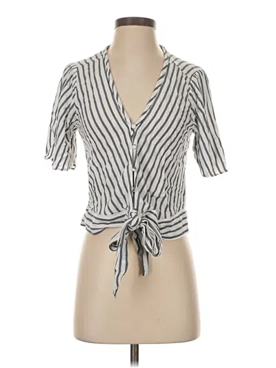 Pre-owned Abercrombie & Fitch Short Sleeve Blouse In Gray
