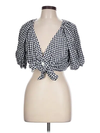 Pre-owned Abercrombie & Fitch Short Sleeve Blouse In Gray