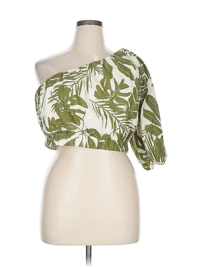 Pre-owned Abercrombie & Fitch Short Sleeve Blouse In Green