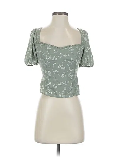 Pre-owned Abercrombie & Fitch Short Sleeve Blouse In Green