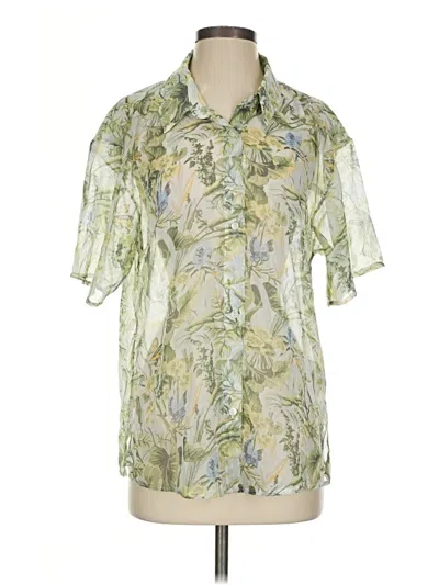 Abercrombie & Fitch Short Sleeve Blouse In Green
