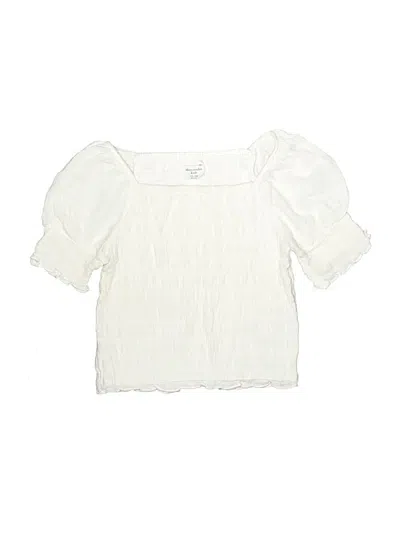 Pre-owned Abercrombie & Fitch Kids' Short Sleeve Blouse In Ivory