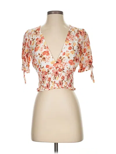 Pre-owned Abercrombie & Fitch Short Sleeve Blouse In Orange