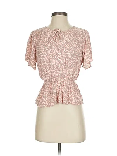 Pre-owned Abercrombie & Fitch Short Sleeve Blouse In Pink