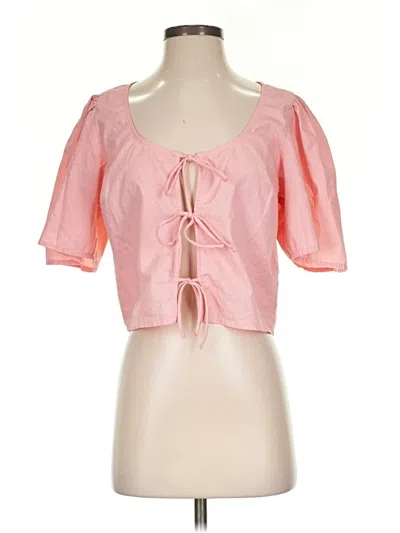 Pre-owned Abercrombie & Fitch Short Sleeve Blouse In Pink