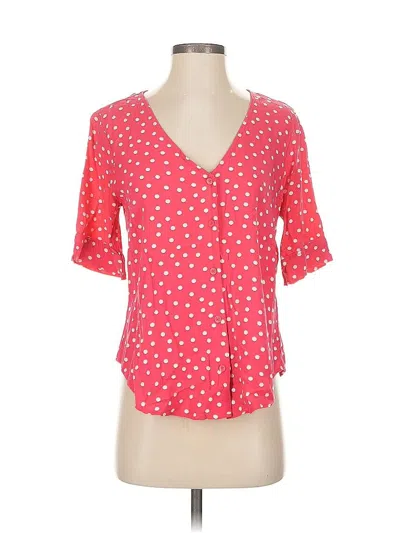 Pre-owned Abercrombie & Fitch Short Sleeve Blouse In Red