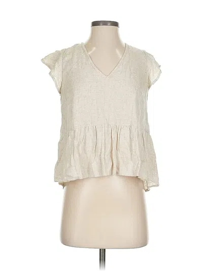 Pre-owned Abercrombie & Fitch Short Sleeve Blouse In White