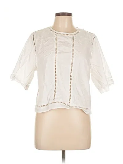 Pre-owned Abercrombie & Fitch Short Sleeve Blouse In White