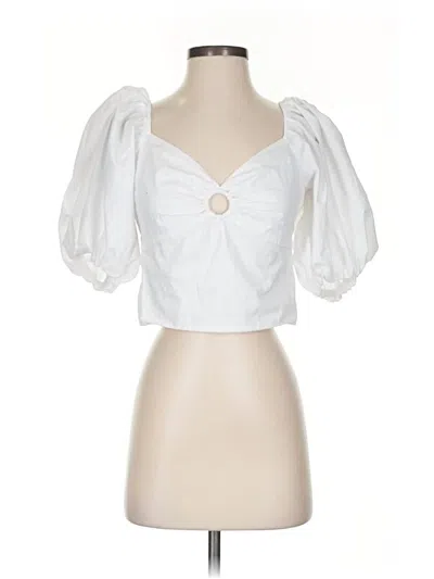 Pre-owned Abercrombie & Fitch Short Sleeve Blouse In White