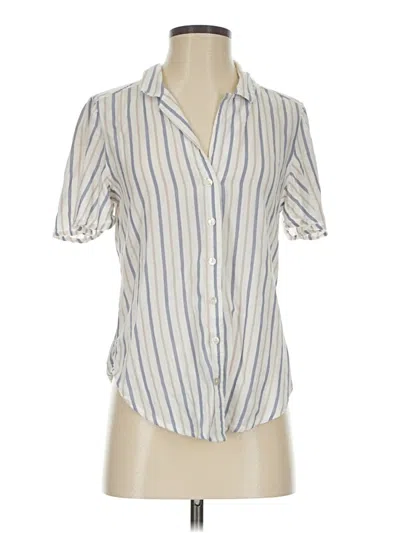 Pre-owned Abercrombie & Fitch Short Sleeve Blouse In White