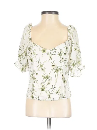 Pre-owned Abercrombie & Fitch Short Sleeve Blouse In White