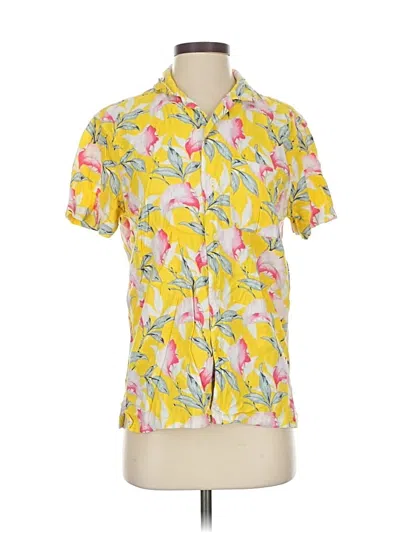 Pre-owned Abercrombie & Fitch Short Sleeve Blouse In Yellow