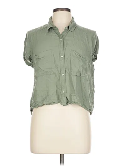 Pre-owned Abercrombie & Fitch Short Sleeve Button Down Shirt In Green