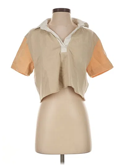 Pre-owned Abercrombie & Fitch Short Sleeve Polo Shirt In Tan