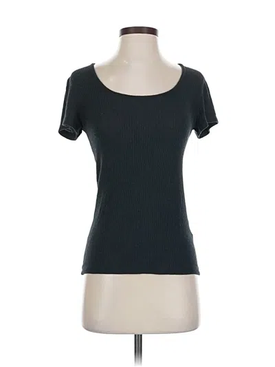 Pre-owned Abercrombie & Fitch Short Sleeve Top Black Scoop Neck Tops