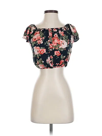 Pre-owned Abercrombie & Fitch Short Sleeve Top Black Strapless Neckline Tops