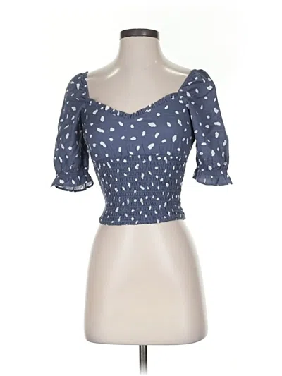 Pre-owned Abercrombie & Fitch Short Sleeve Top Blue Sweetheart Neckline Tops