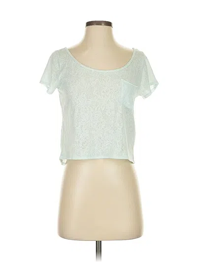 Pre-owned Abercrombie & Fitch Short Sleeve Top Green Sweetheart Neckline Tops
