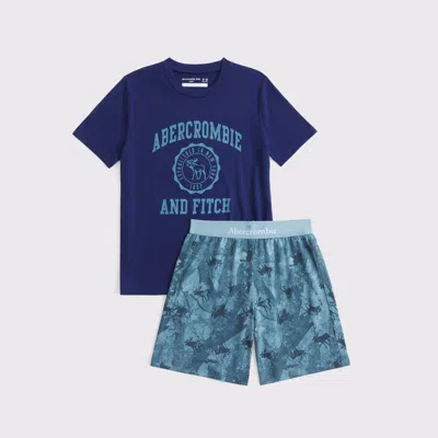 Abercrombie & Fitch Kids' Shorts Pajama Set In Blue