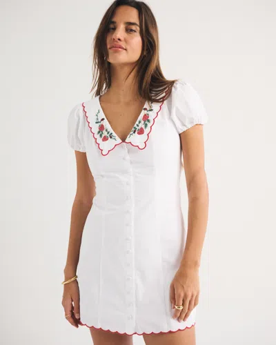 Abercrombie & Fitch Short-sleeve Collared Mini Dress In Multi