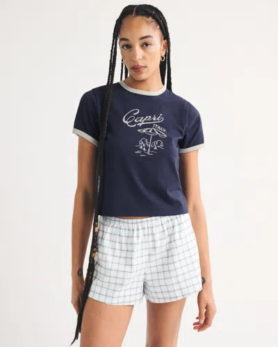 Abercrombie & Fitch Short-sleeve Graphic Skimming Tee In Blue