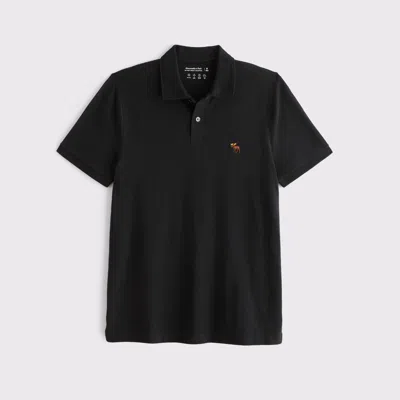 Abercrombie & Fitch Signature Icon Don't Sweat It Polo In Black