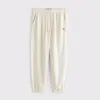Abercrombie & Fitch Signature Icon Terry Cinched Sweatpant In White