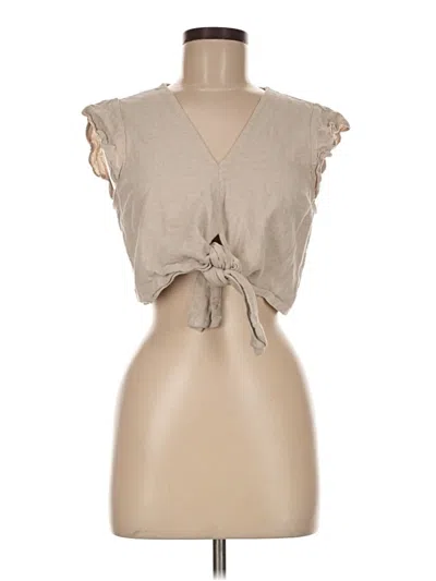 Pre-owned Abercrombie & Fitch Sleeveless Blouse In Tan