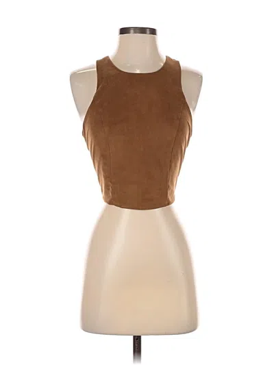 Pre-owned Abercrombie & Fitch Sleeveless Top Brown Halter Neckline Tops