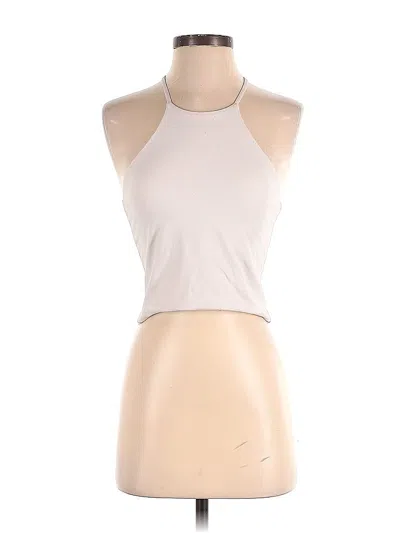 Pre-owned Abercrombie & Fitch Sleeveless Top Ivory Halter Neckline Tops In White