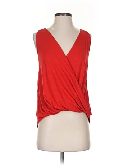 Pre-owned Abercrombie & Fitch Sleeveless Top Red Plunge Neckline Tops