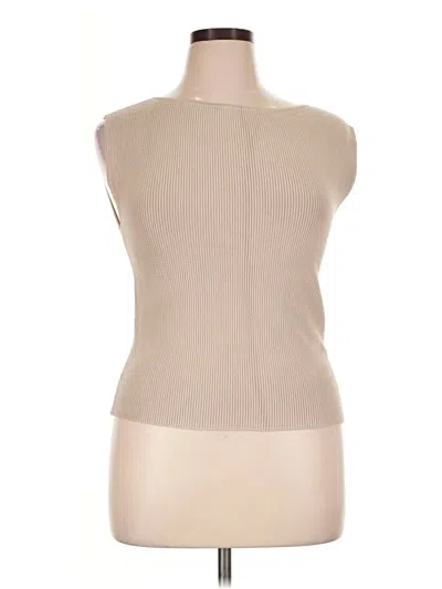 Pre-owned Abercrombie & Fitch Sleeveless Top Tan High Neck Tops