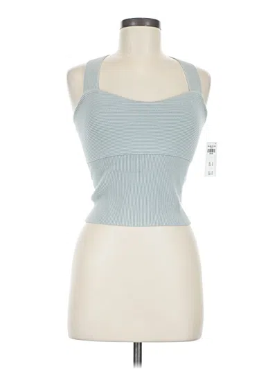 Abercrombie & Fitch Sleeveless Top Teal Halter Neckline Tops In Gray